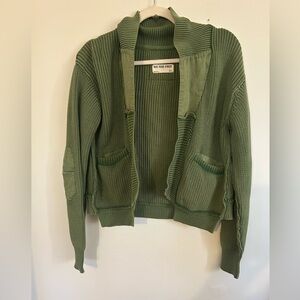 Free People We The Free Olive Surplus Cardi sweater size XS in olive green EUC